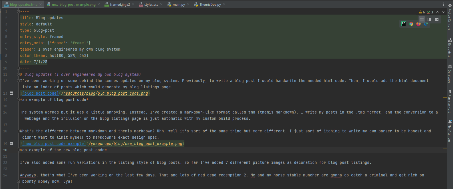new blog post code example