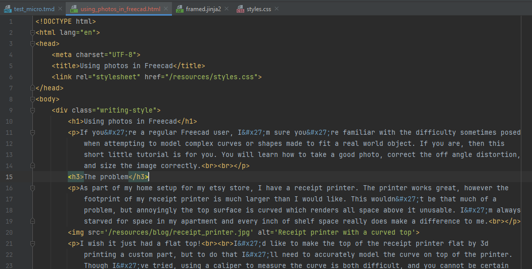 blog post code