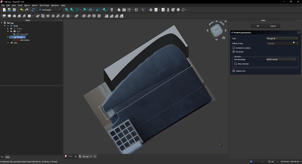 the final part with the cutout