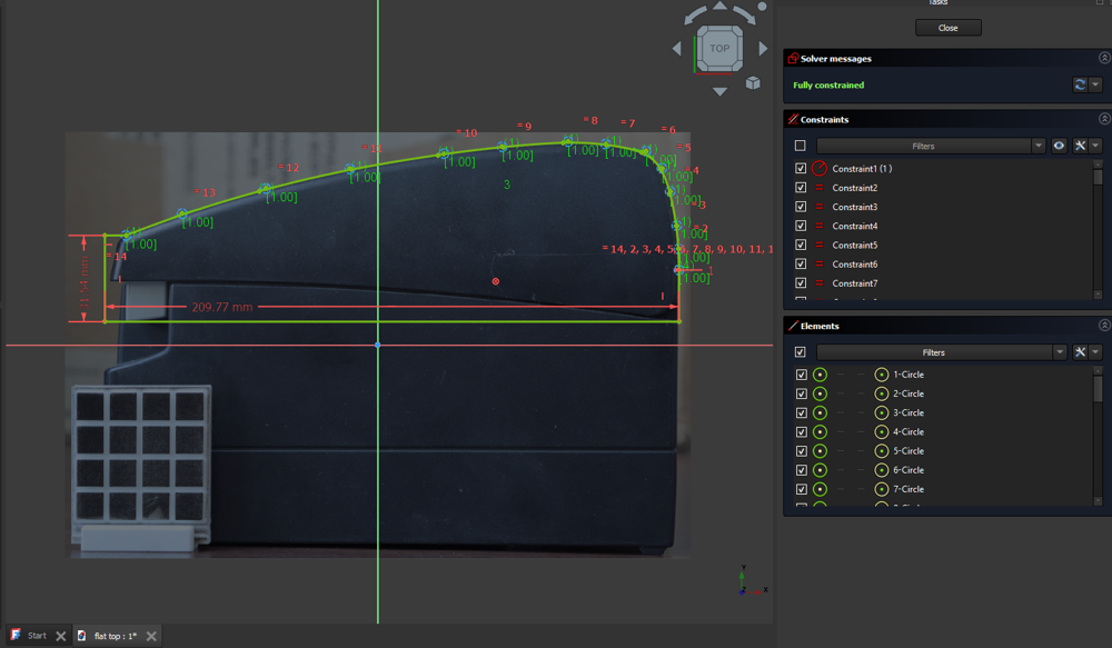 constrained freecad sketch