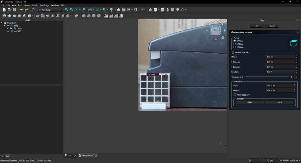 freecad sizing demonstration