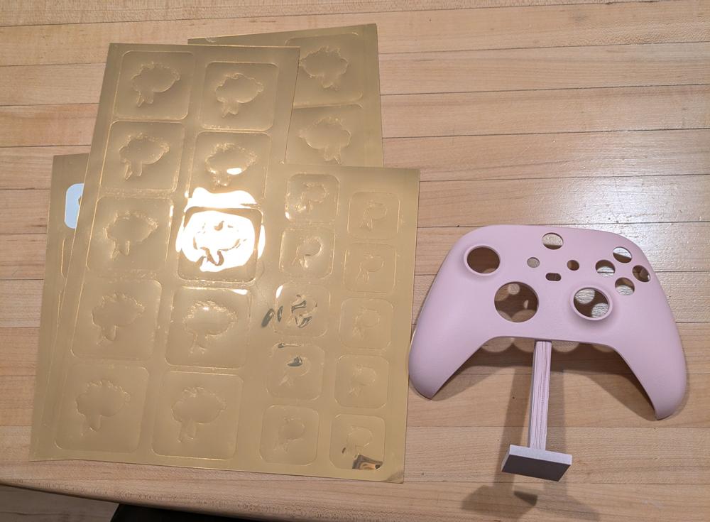 Controller next to stencil cutout
