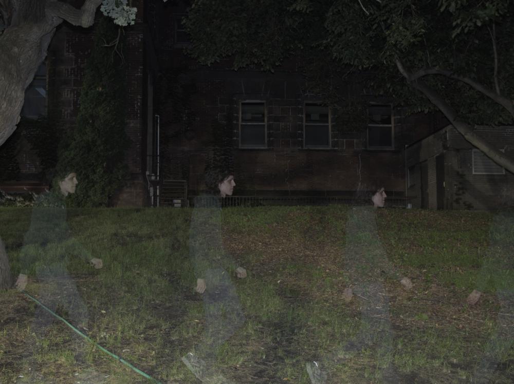 an image with multiple semi-transparent figures walking in a single exposure