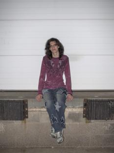 Me sitting on truck receiving dock