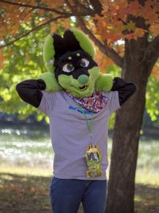 A in a partial standing outside during the fall
